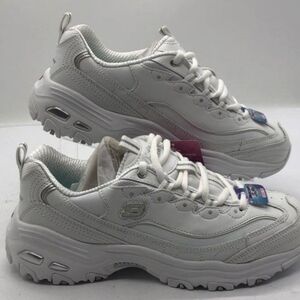 Skechers All-White Women's Platform Lace-Up Sneakers